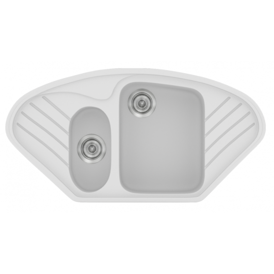 Ένθετος Νεροχύτης Γρανιτένιος Συνθετικός Sanitec 302 Classic 96x51cm White